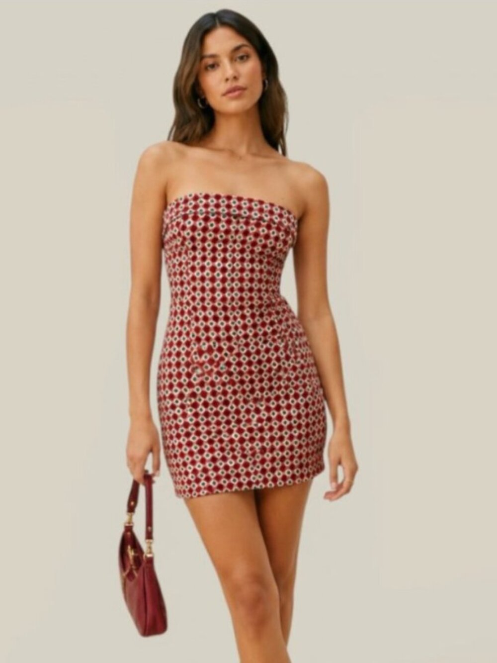 Reformation Madilyn Strapless Denim Mini Dress